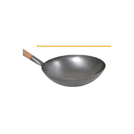 WOK ACIER D 350 MANCHE BOIS