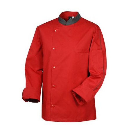 VESTE ORAGE ROUGE LISERE GRIS